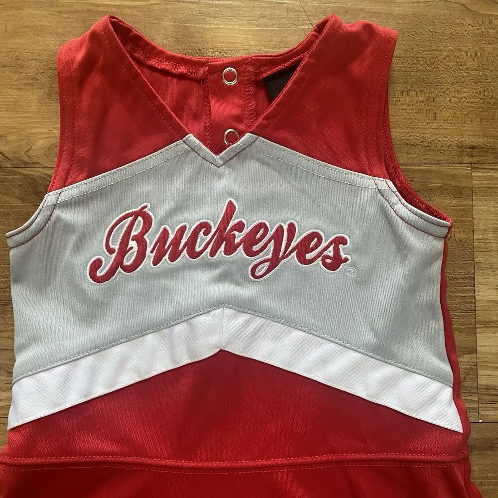 Ohio State Buckeyes Toddler 18 Girl Month Football Cheerleader Outfit Dress OSU